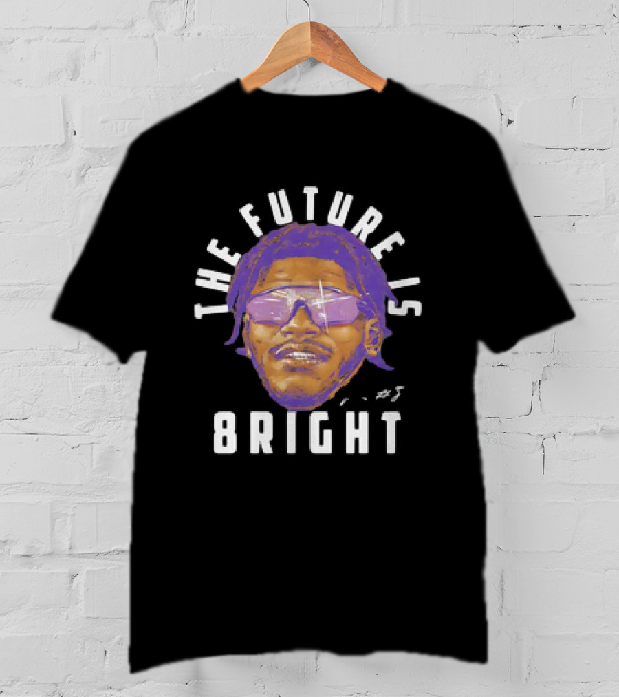 Lamar Jackson Baltimore Ravens NFL Football The Future Is Bright Vintage Sunglasses Signature T-Shirt