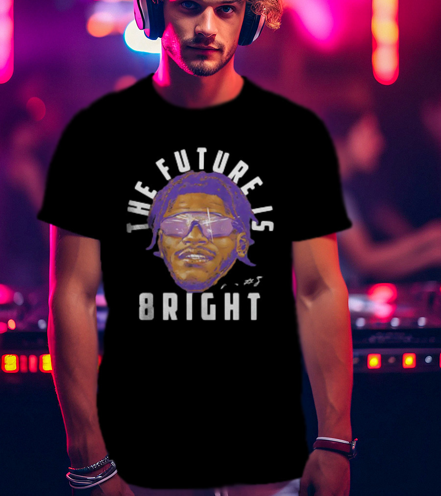 Lamar Jackson Baltimore Ravens NFL Football The Future Is Bright Vintage Sunglasses Signature T-Shirt