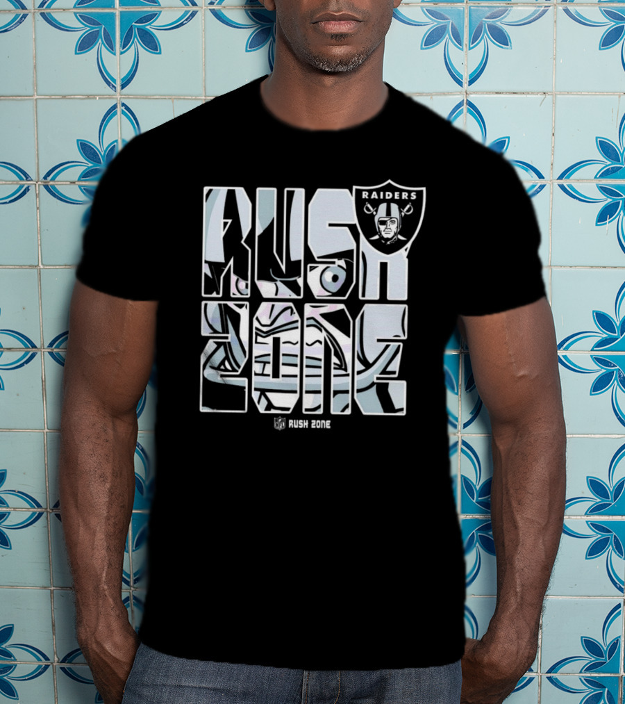 Las Vegas Raiders NFL Rush Zone Cartoon Raiders Shield T-Shirt