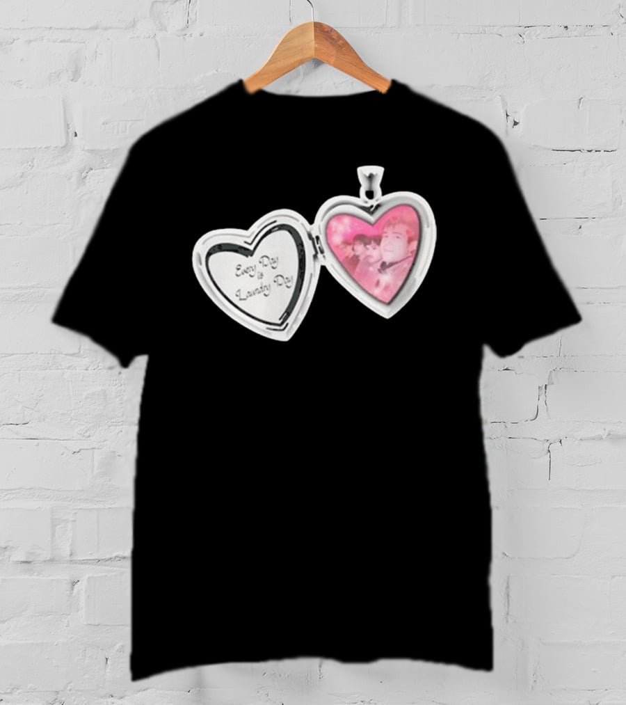 Every Day Laundry Day Heart Locket Pink Photo Charm T-Shirt