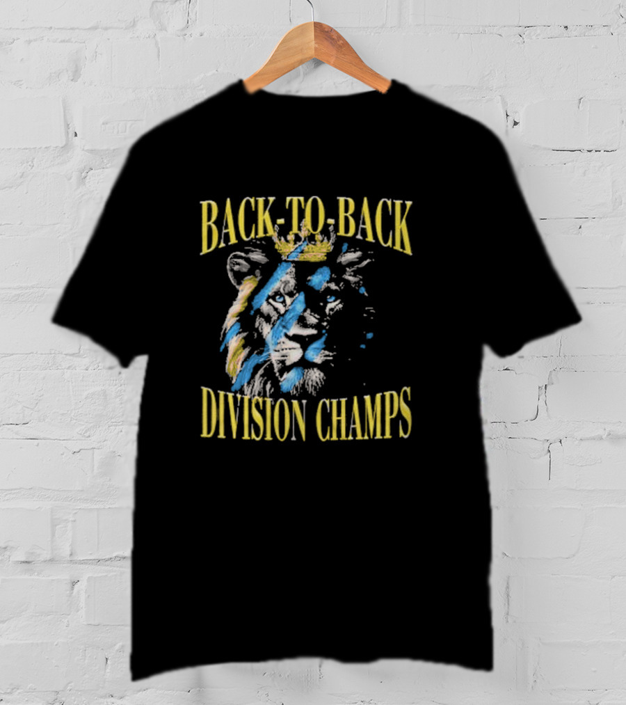 Back To Back Division Champs Lion With Crown Stripes T-Shirt