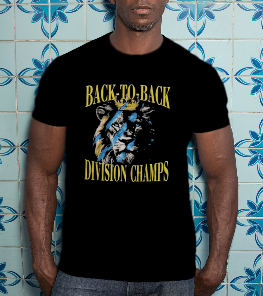 Back To Back Division Champs Lion With Crown Stripes T-Shirt