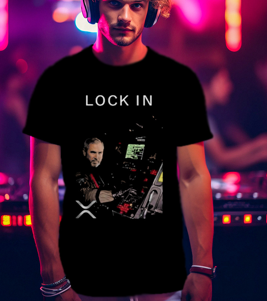 Lock In Brad Garlinghouse XRP Crypto Control Panel T-Shirt