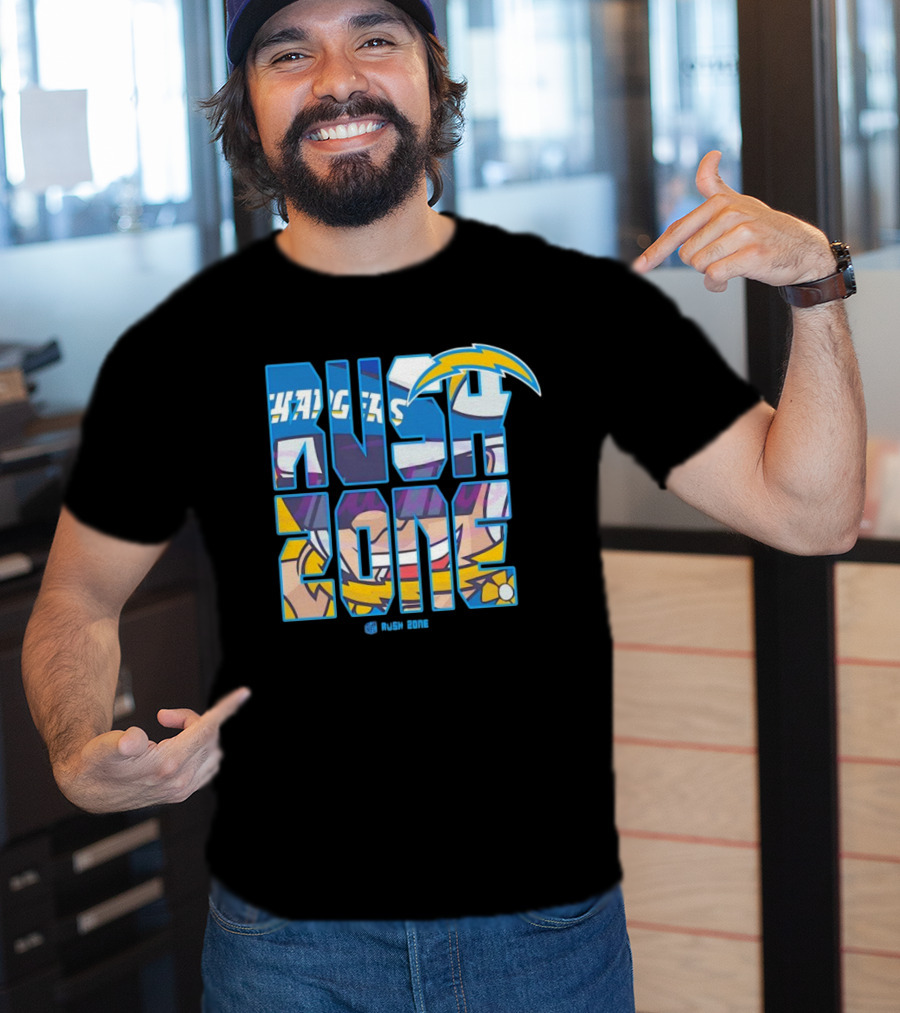 Los Angeles Chargers Rush Zone Cartoon Football T-Shirt