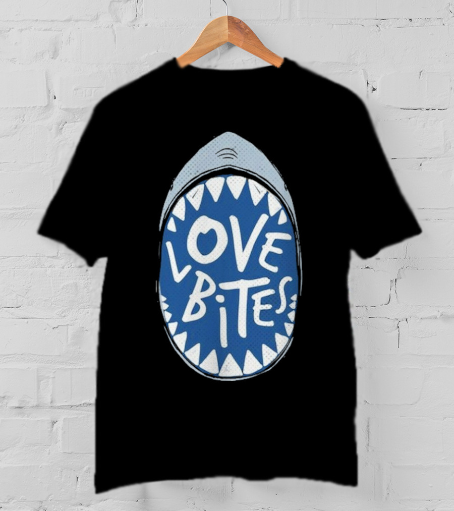 Love Bites Shark Mouth Teeth Graphic T-Shirt