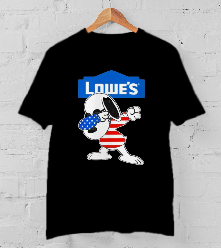 Lowe's Snoopy Dabbing American Flag Outfit T-Shirt