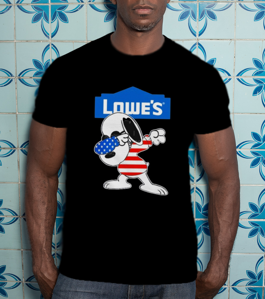 Lowe's Snoopy Dabbing American Flag Outfit T-Shirt