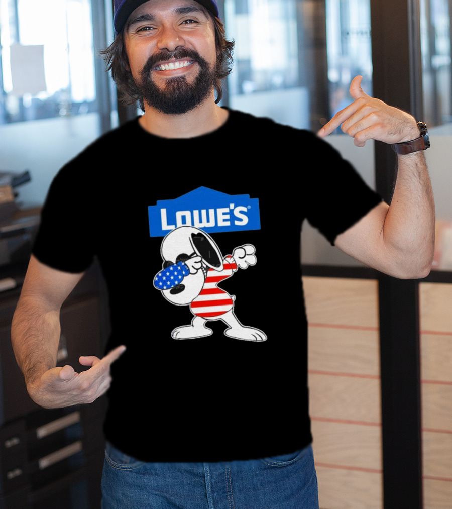 Lowe's Snoopy Dabbing American Flag Outfit T-Shirt