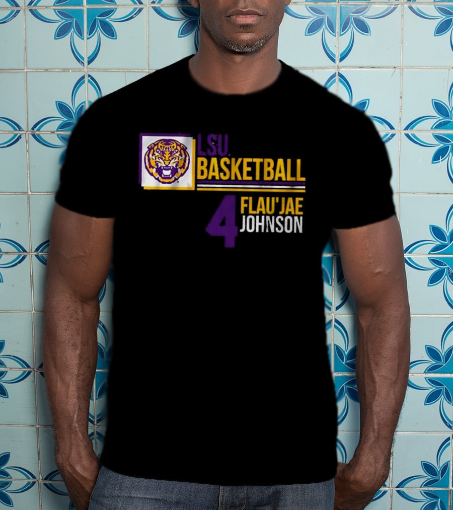LSU Basketball Flau’Jae Johnson 4 Tiger Logo T-Shirt