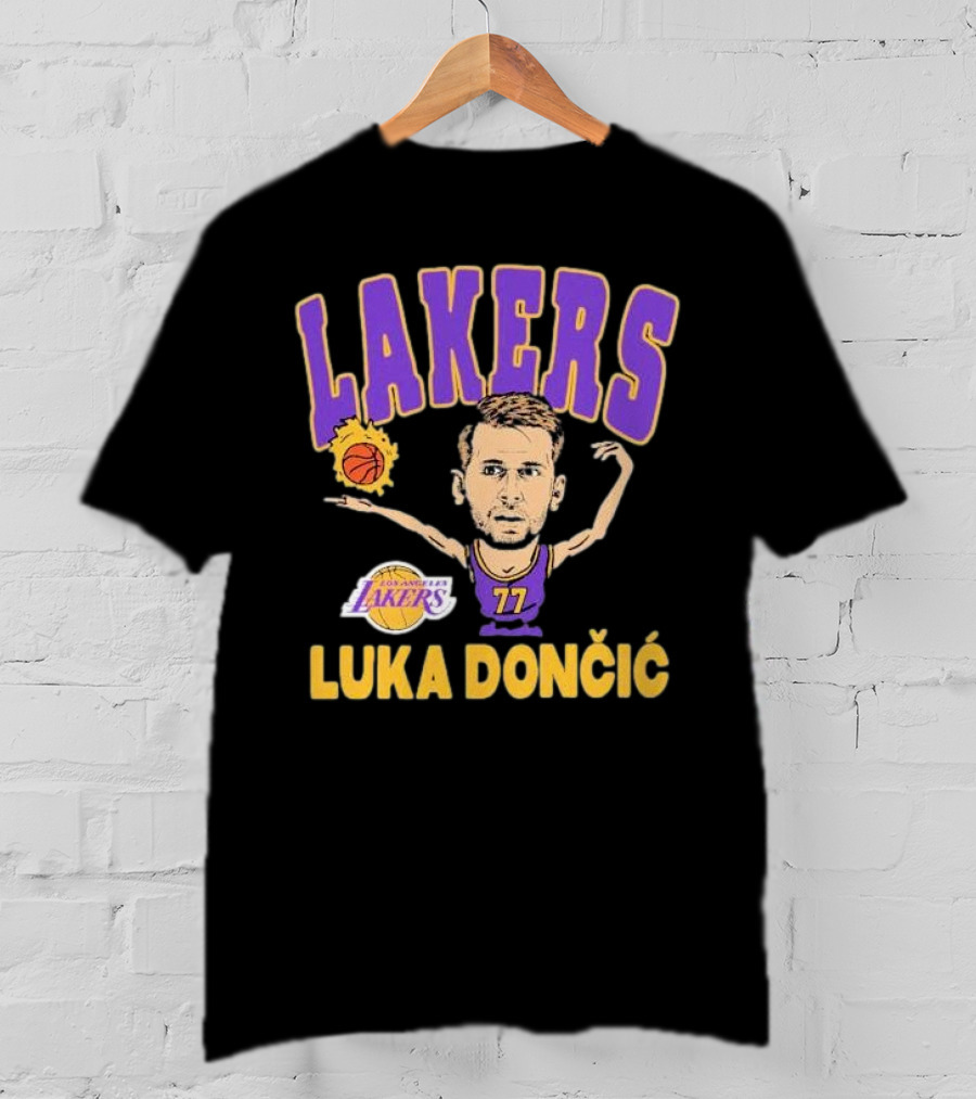 Luka Dončić Los Angeles Lakers Basketball Caricature 77 T-Shirt