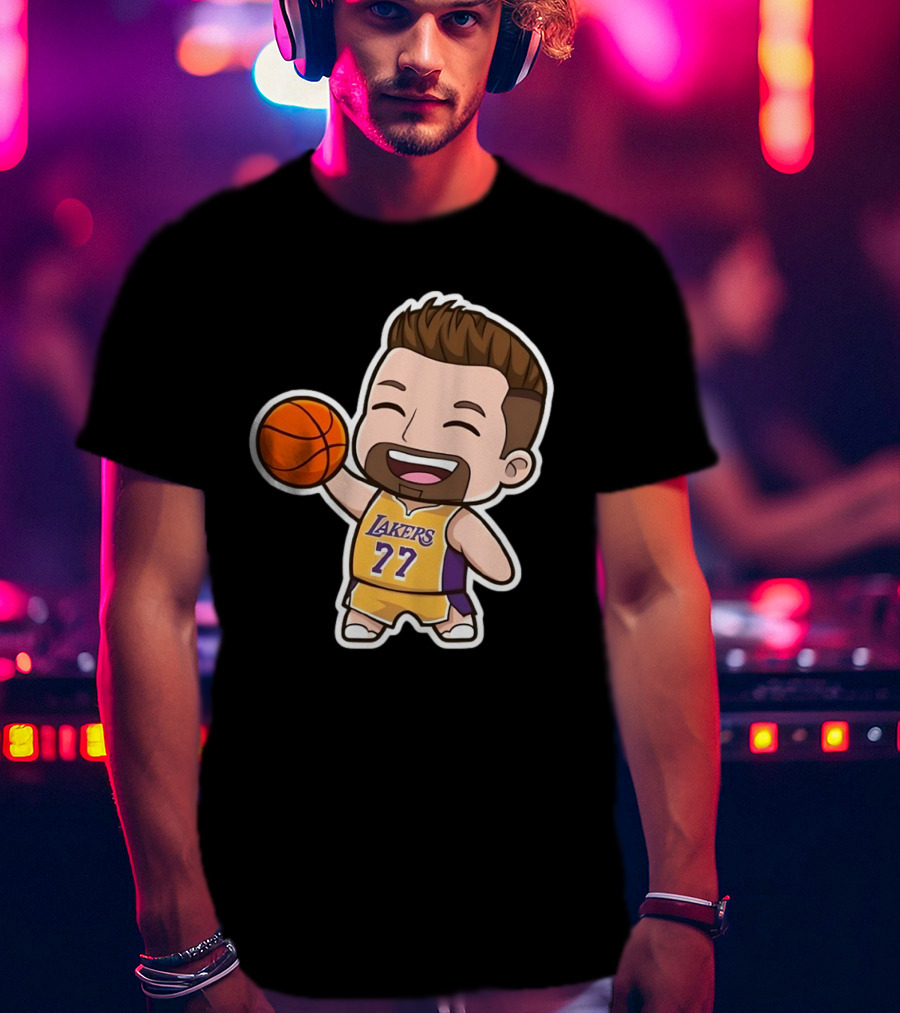 Luka Doncic Lakers 77 Chibi Cartoon Basketball T-Shirt