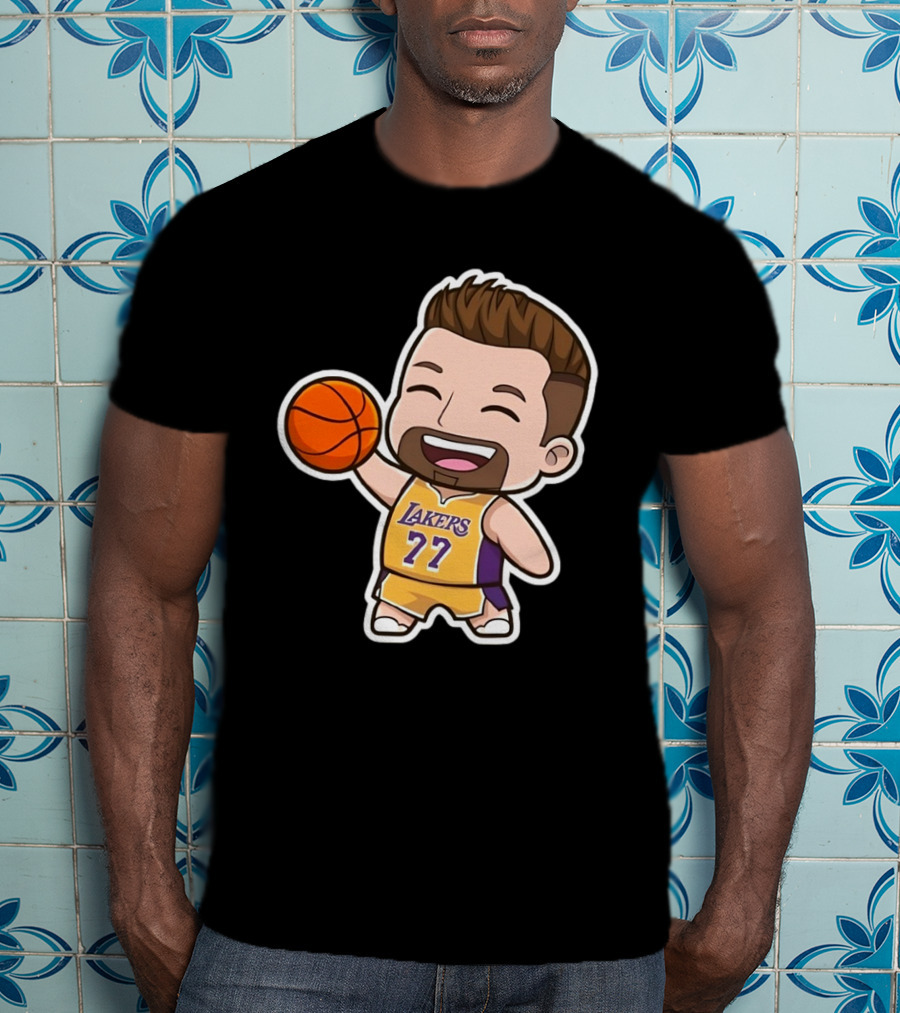 Luka Doncic Lakers 77 Chibi Cartoon Basketball T-Shirt