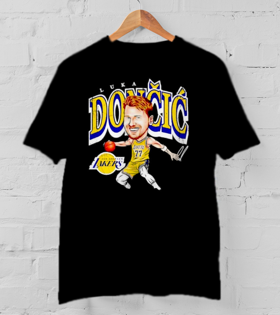 Luka Doncic Los Angeles Lakers Cartoon Lakers Logo T-Shirt