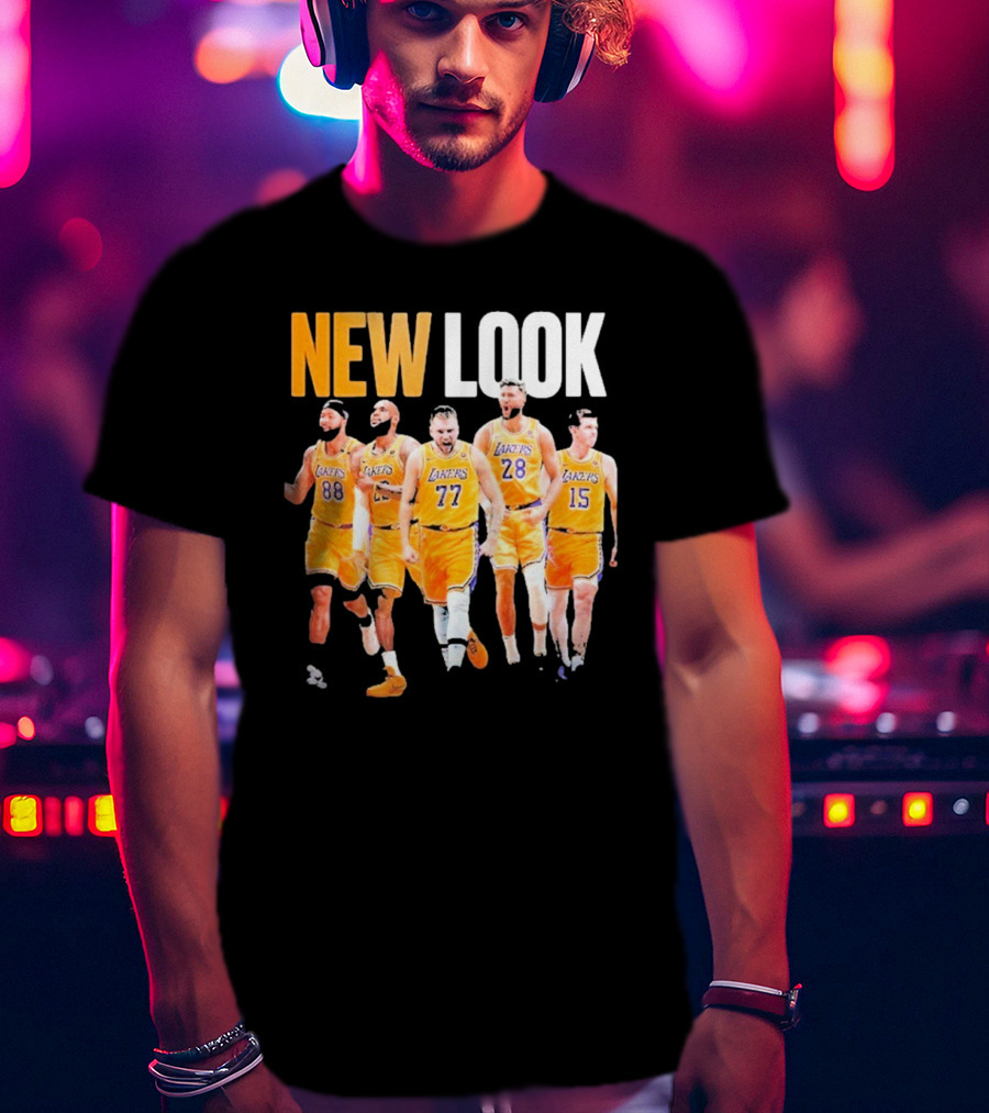 New Look Lakers Starting Five Luka Doncic 77 Los Angeles T-Shirt