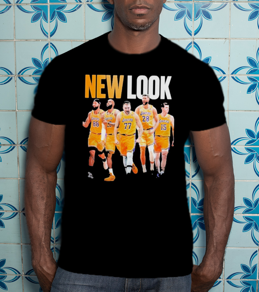 New Look Lakers Starting Five Luka Doncic 77 Los Angeles T-Shirt