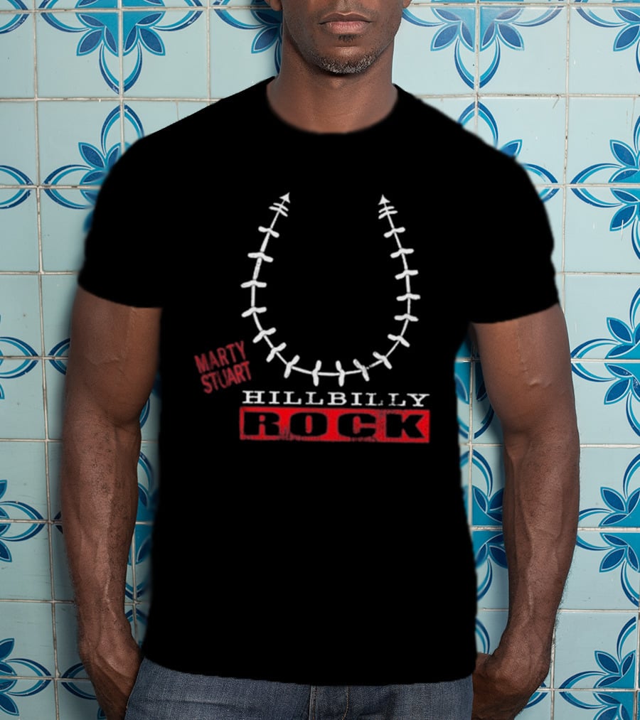 Marty Stuart HillBilly Rock Horseshoe Design T-Shirt