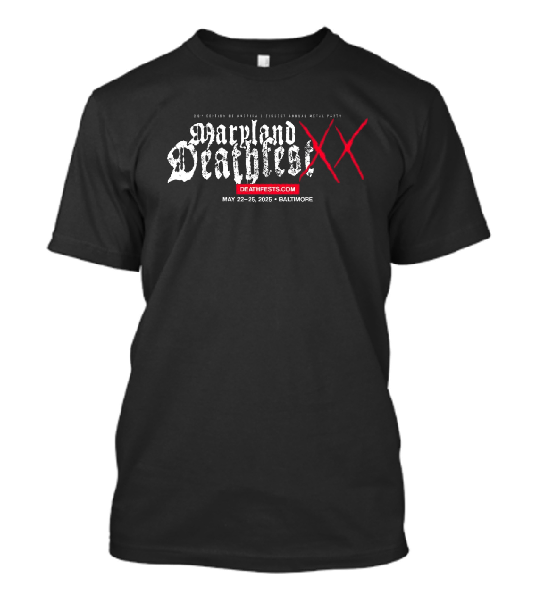 Maryland Deathfest XX May 22-25 2025 Baltimore Deathfests.com T-Shirt