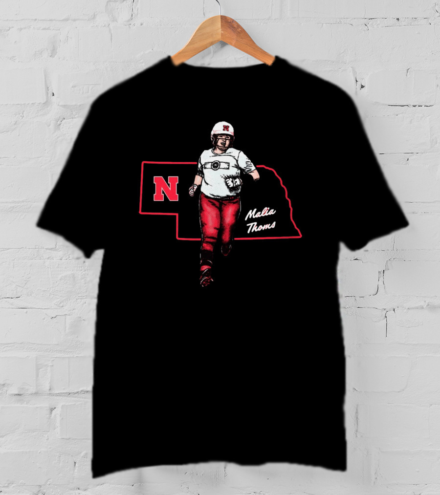 Malia Thoms Nebraska Cornhuskers Softball NCAA 2025 Hometown Hero T-Shirt