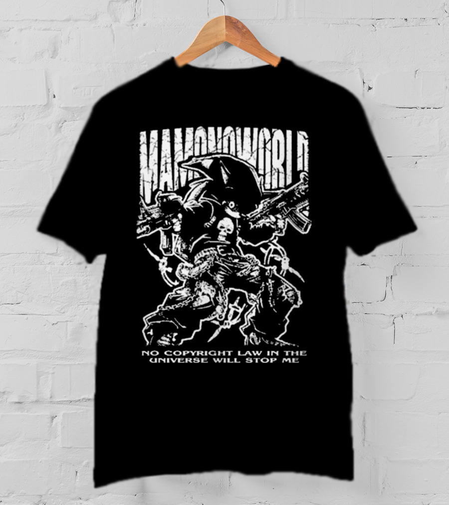 Mamono World No Copyright Law In The Universe Will Stop Me Guns And Characters T-Shirt