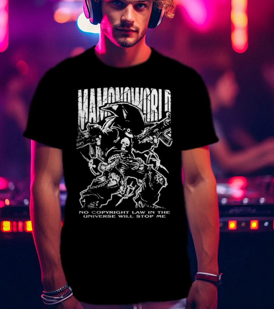 Mamono World No Copyright Law In The Universe Will Stop Me Guns And Characters T-Shirt