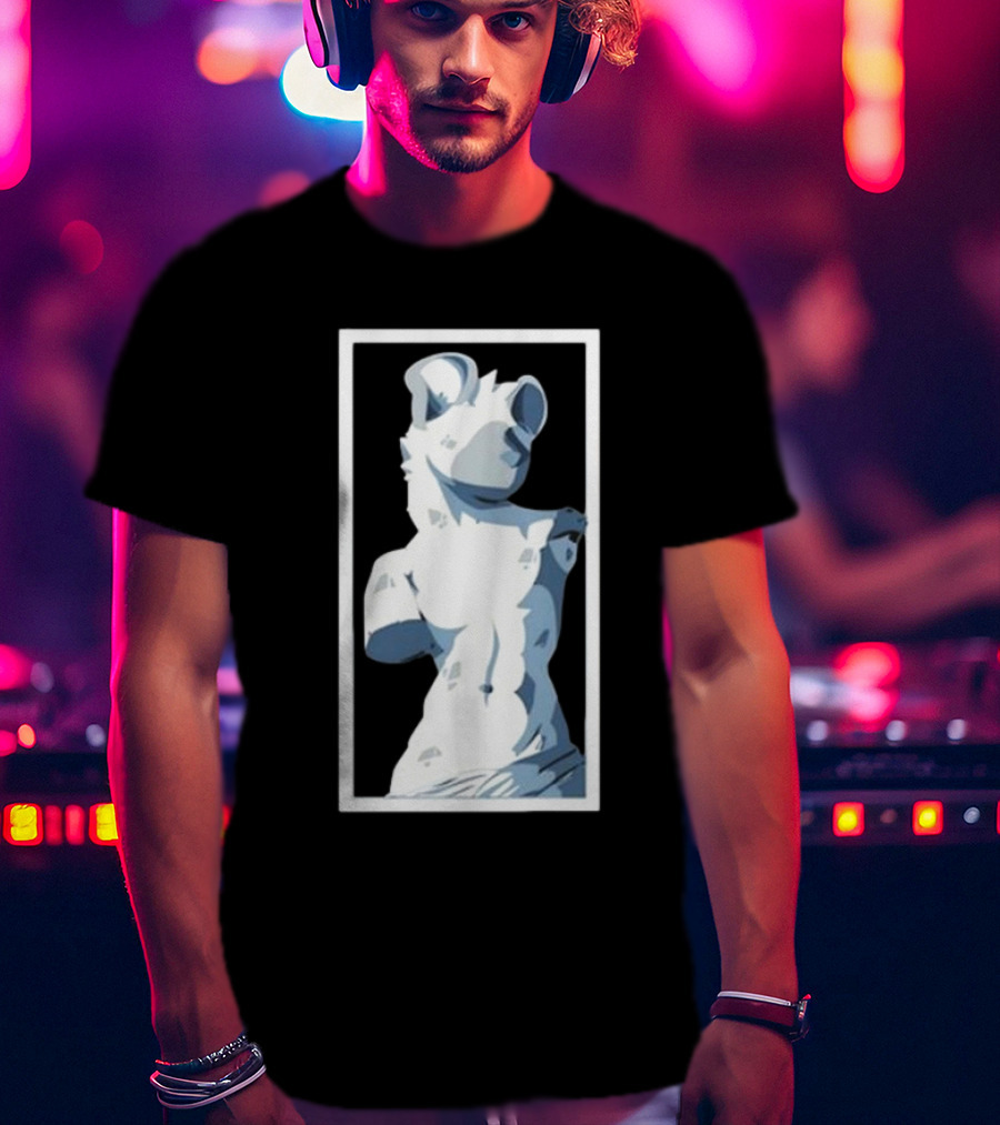 Mangoyena God's Chosen Hyena Statue Style T-Shirt