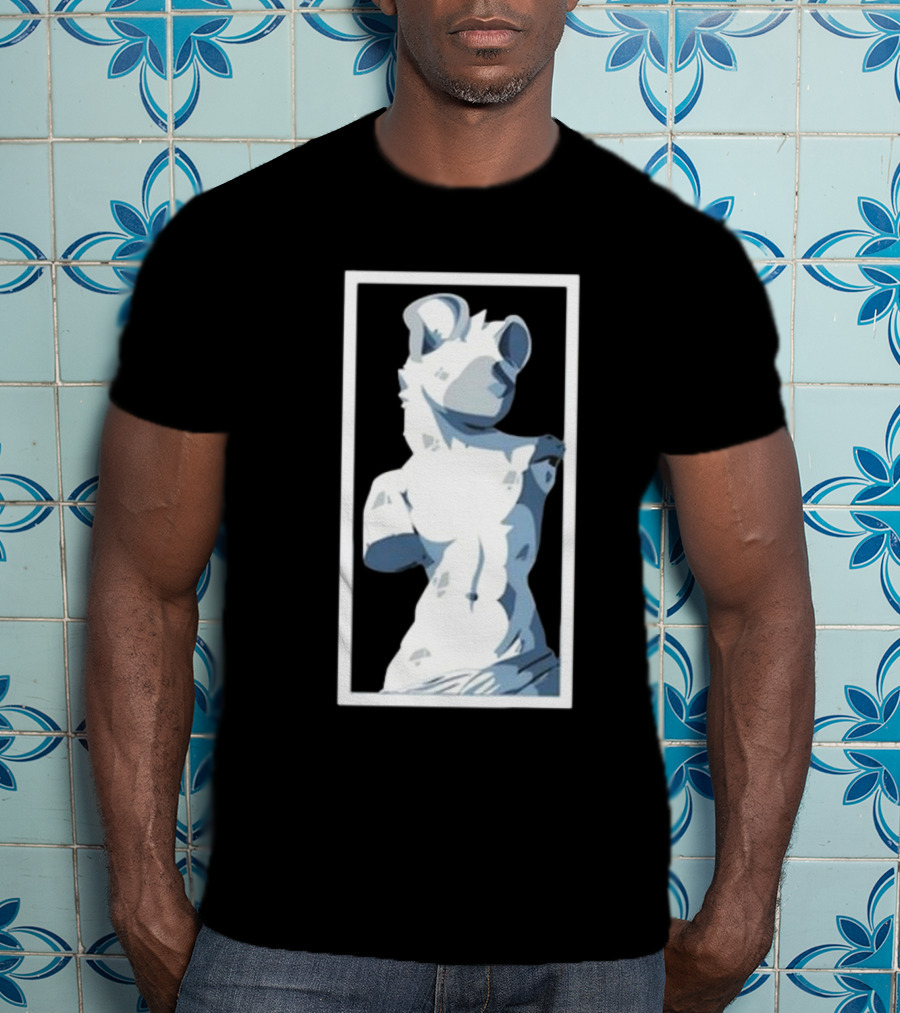 Mangoyena God's Chosen Hyena Statue Style T-Shirt