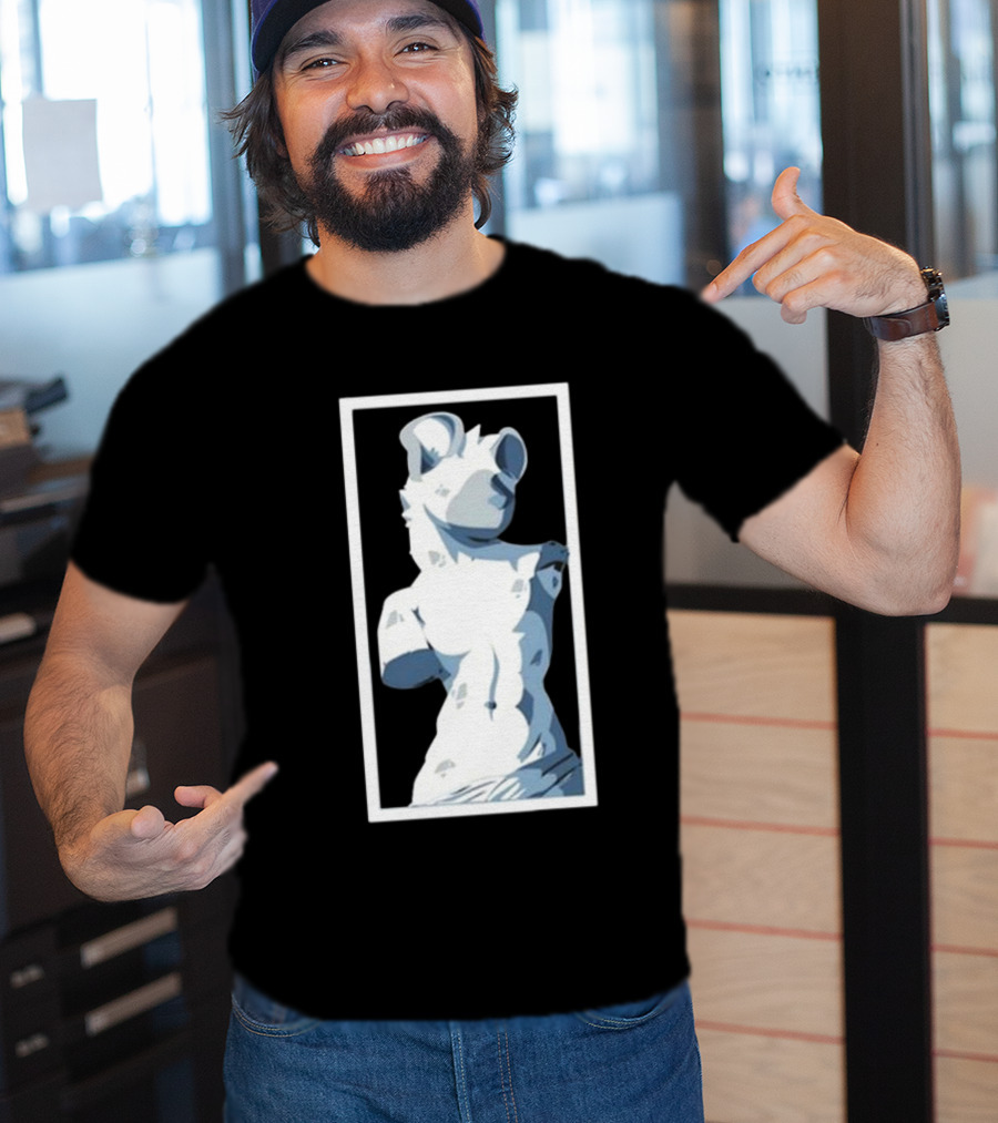 Mangoyena God's Chosen Hyena Statue Style T-Shirt