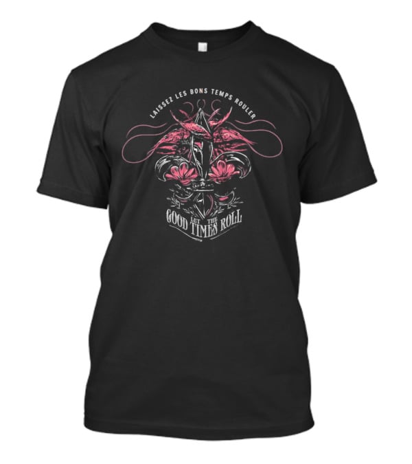 Laissez Les Bons Temps Rouler Good Times Roll Lantern Fleur-de-Lis Motif T-Shirt