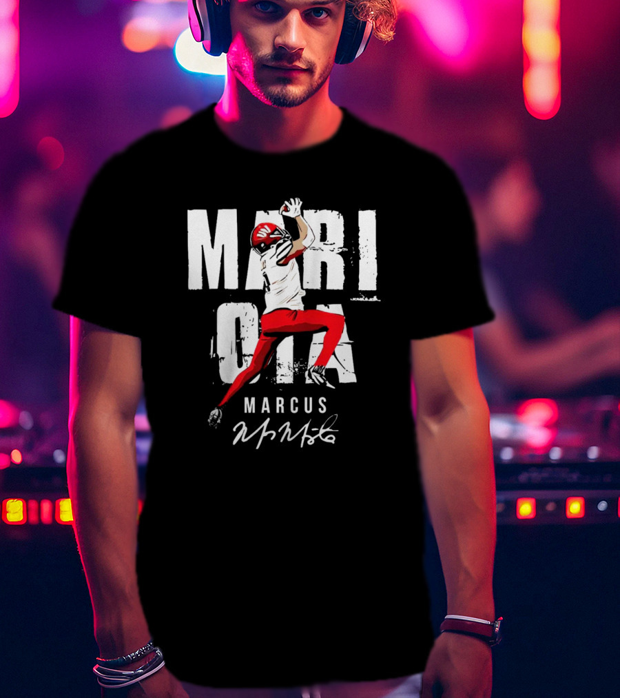 "Mari OIA Marcus Mariota Washington Commanders NFL Signature" T-Shirt
