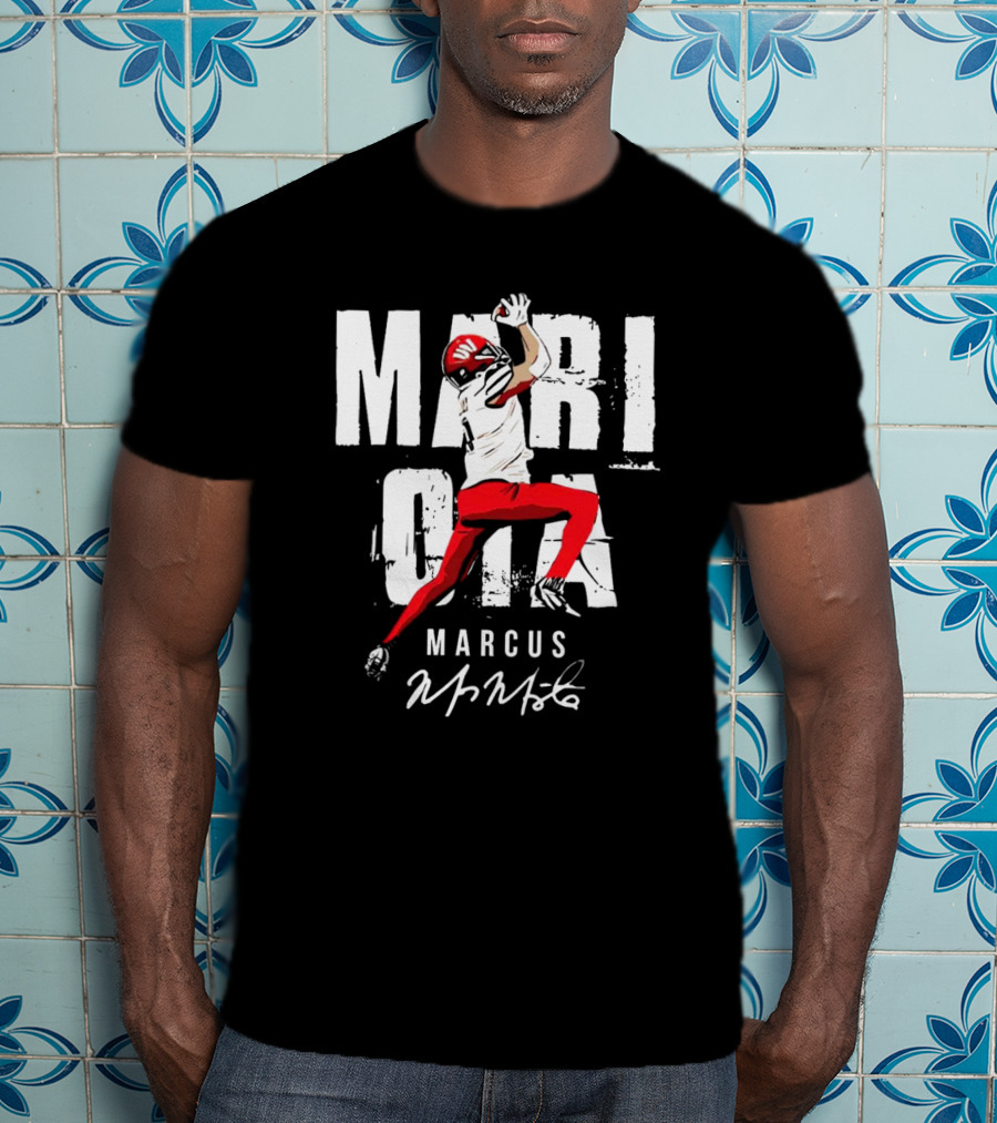 "Mari OIA Marcus Mariota Washington Commanders NFL Signature" T-Shirt
