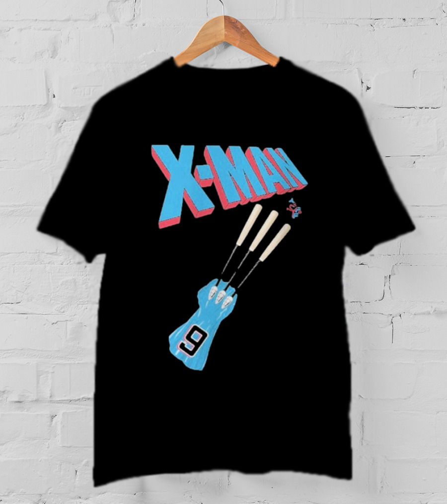 X-Man Miami Marlins Baseball Number 9 Batting Glove T-Shirt
