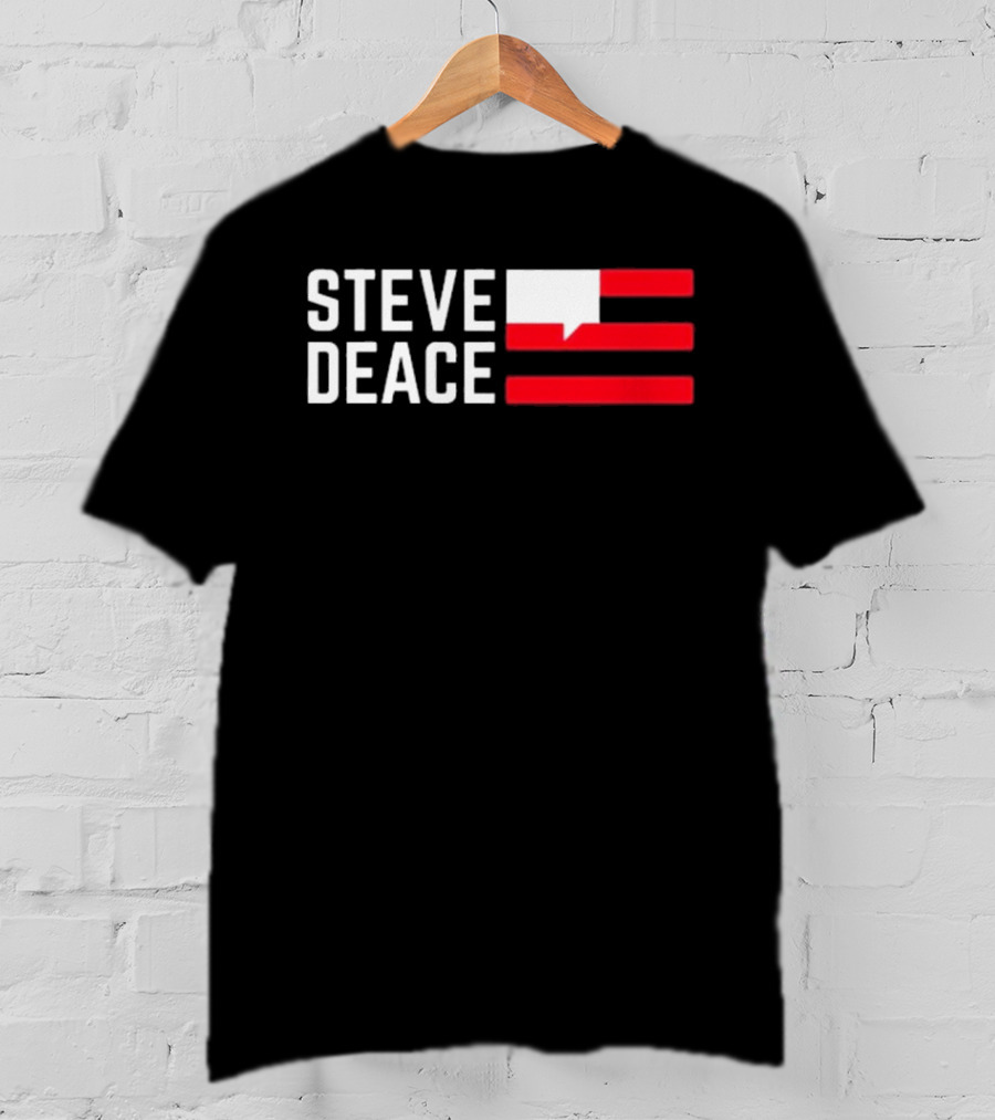 STEVE DEACE Red White Speech Bubble Stripes T-Shirt