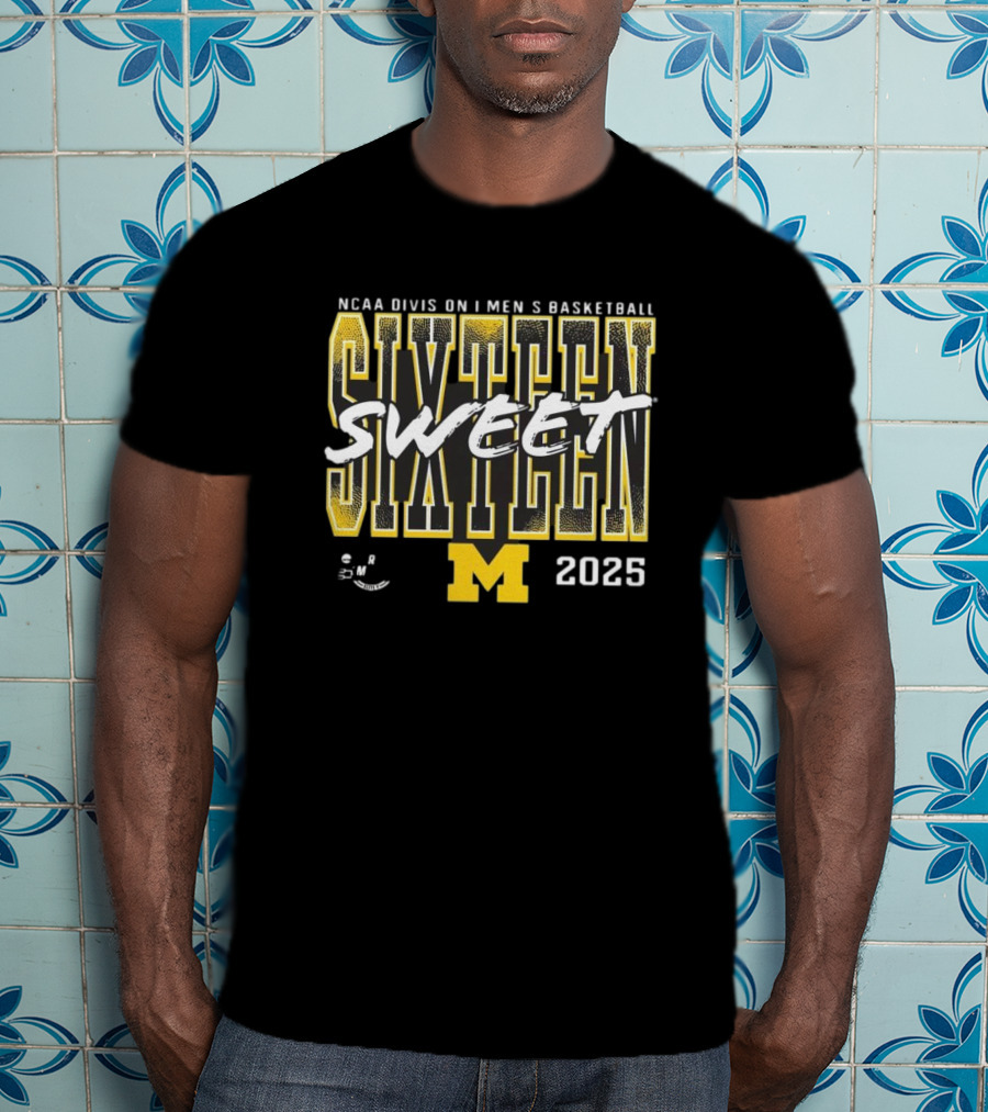 NCAA 2025 Michigan Wolverines Sweet Sixteen Basketball Tournament T-Shirt