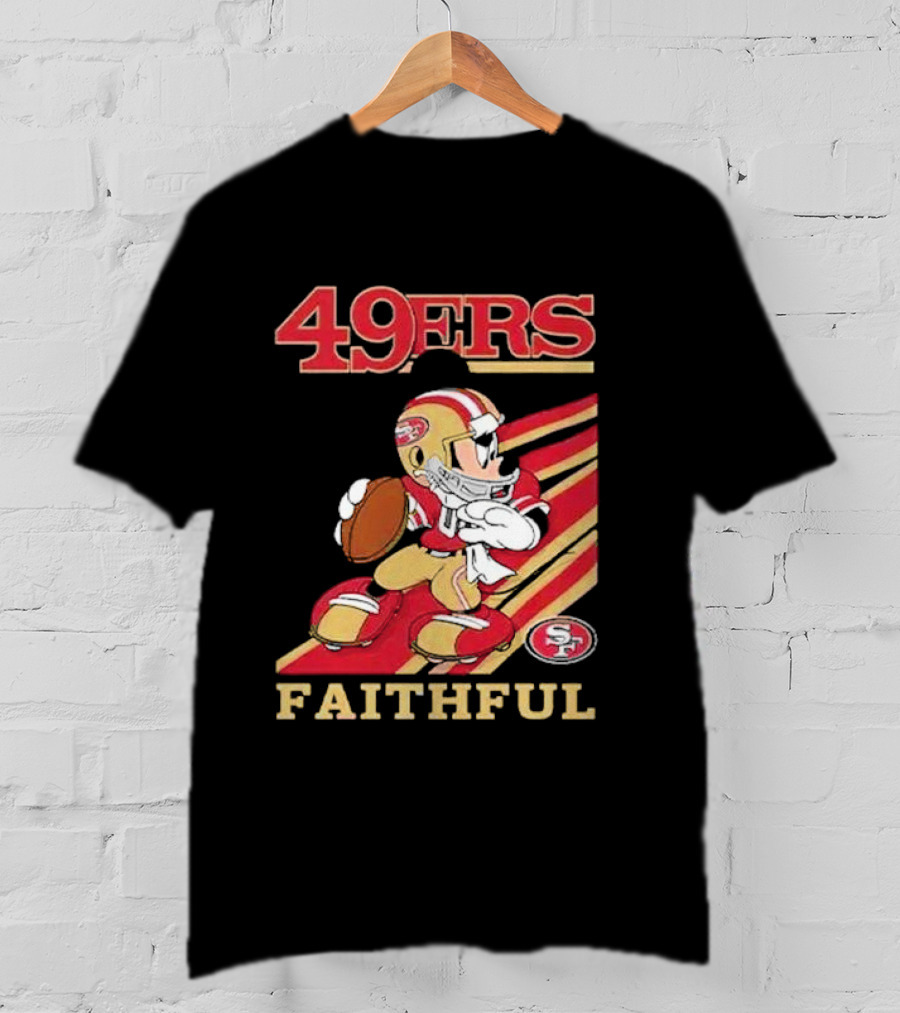 49ers Faithful Mickey Mouse Football Player T-Shirt
