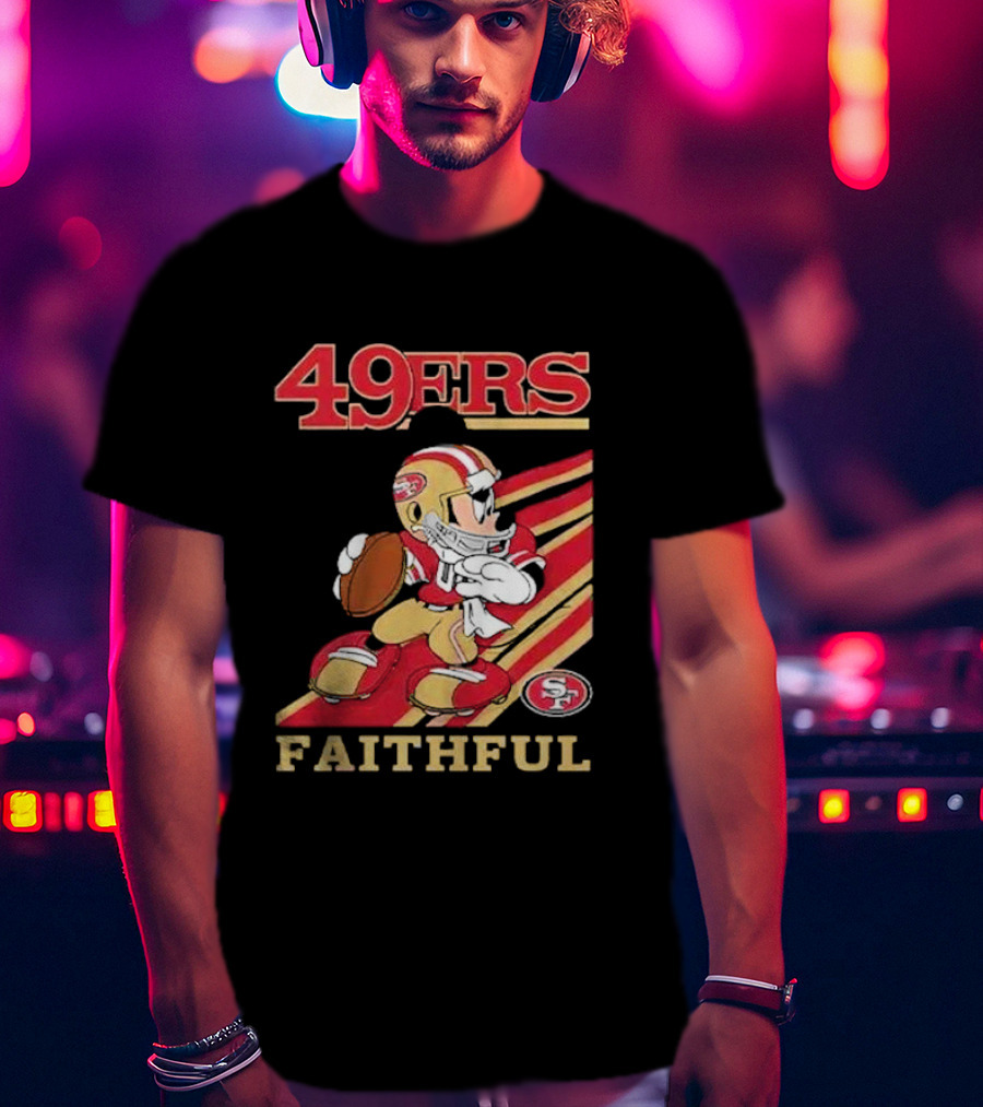49ers Faithful Mickey Mouse Football Player T-Shirt