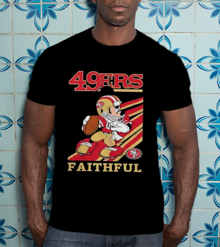 49ers Faithful Mickey Mouse Football Player T-Shirt