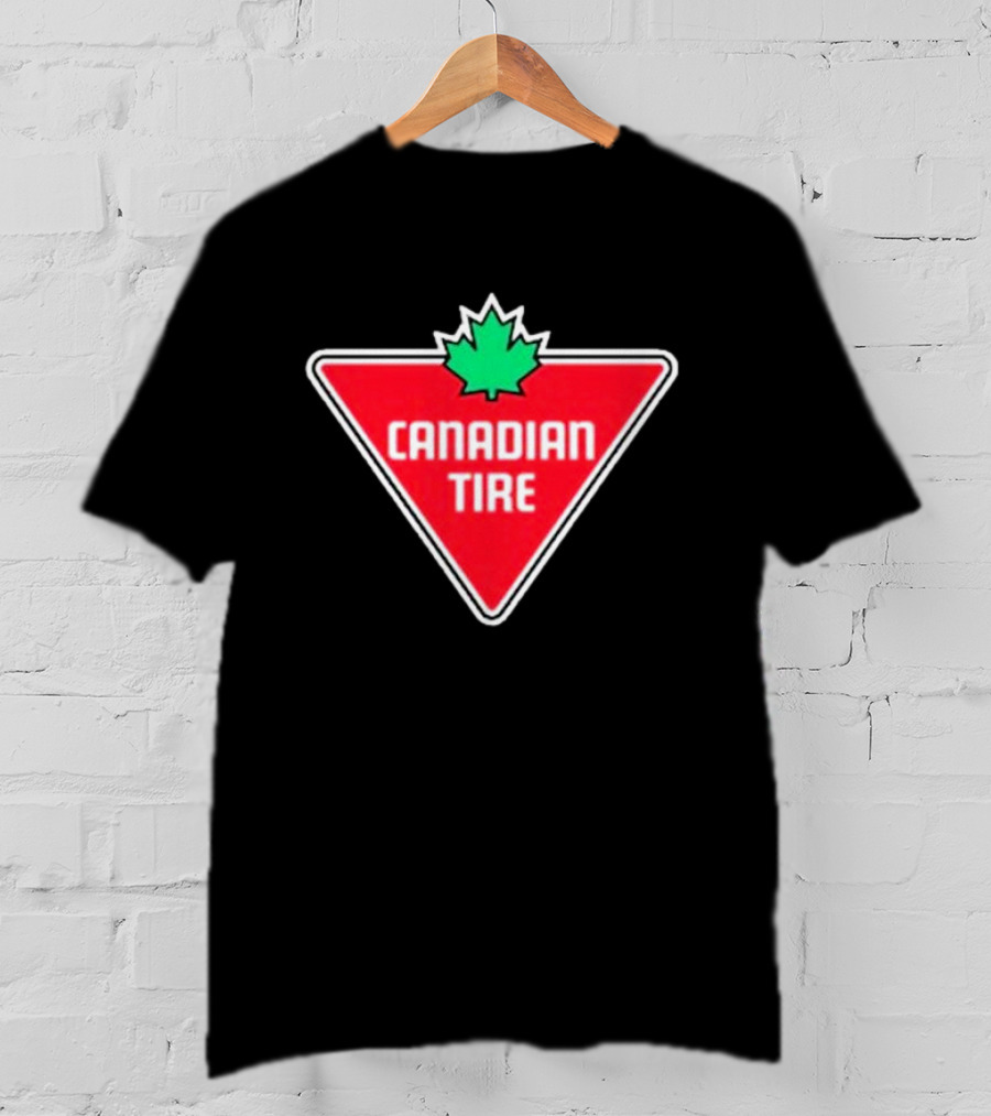 Mike Myers Canadian Tire Logo Red Triangle With Green Maple Leaf T-Shirt