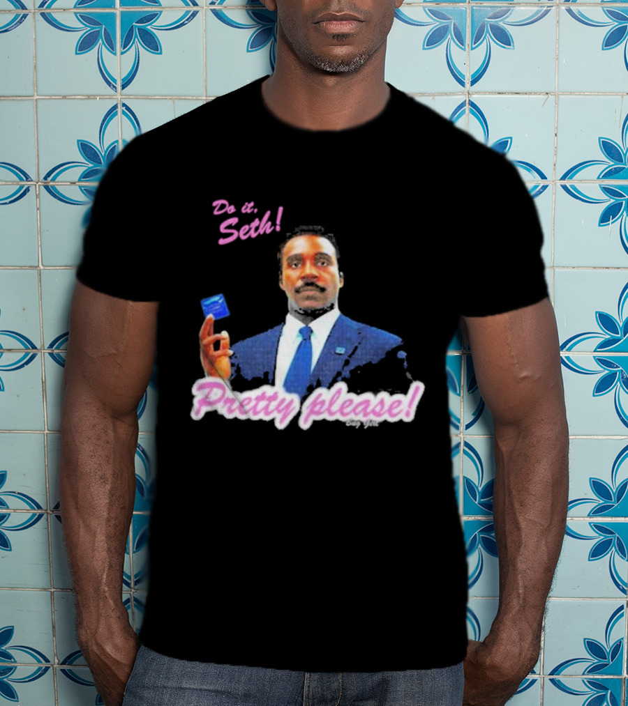 Do It Seth Pretty Please! Milchick Holding Blue Card T-Shirt