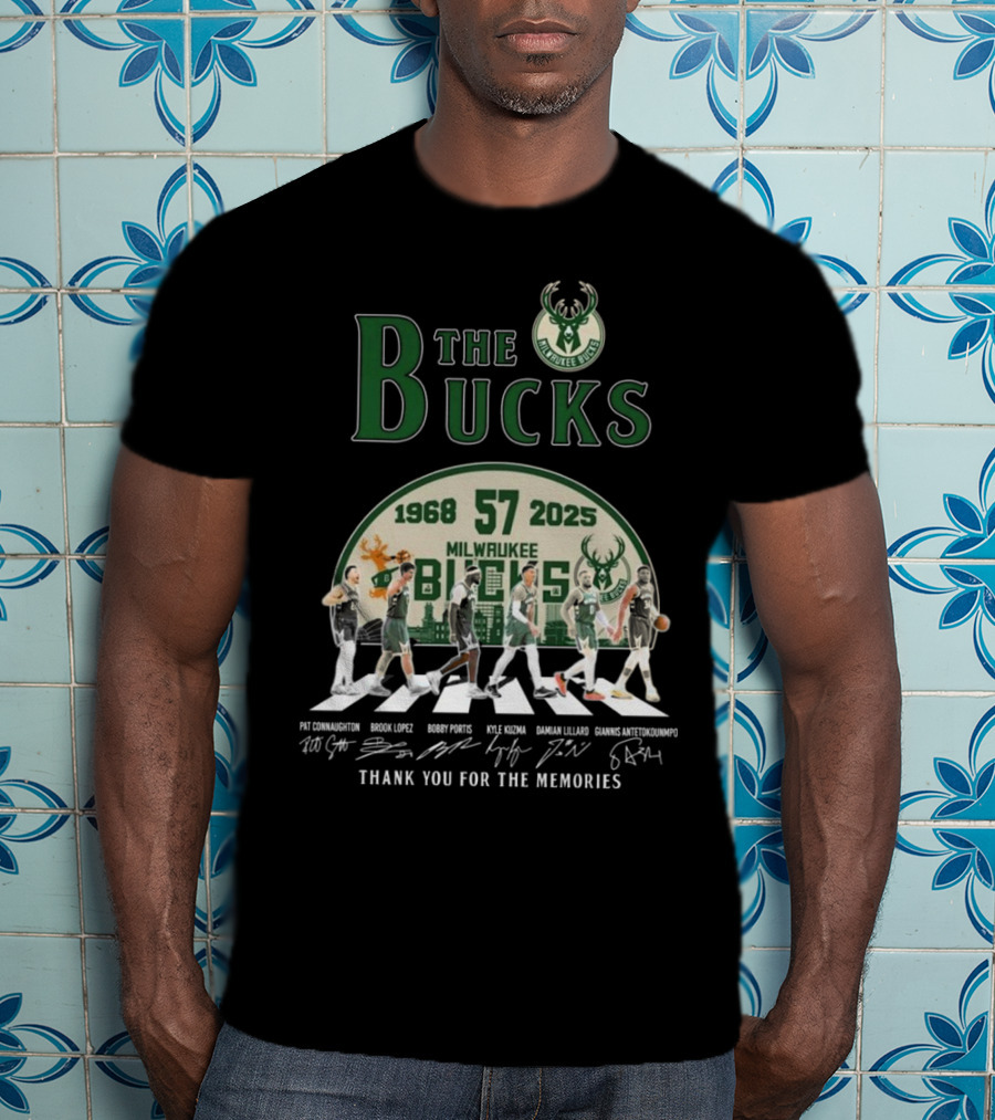 Milwaukee Bucks 57 Years 1968-2025 Thank You For The Memories T-Shirt