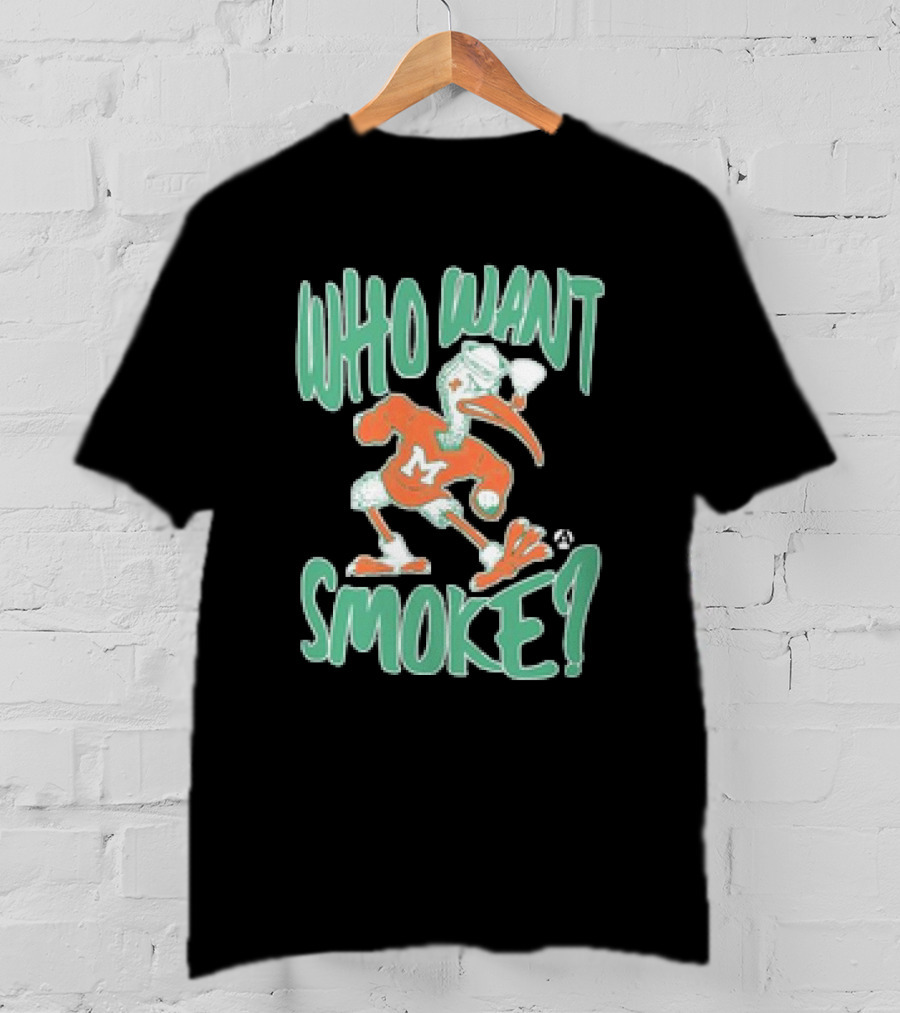 Miami Hurricanes Who Want Smoke Vintage Style Ibis Character T-Shirt