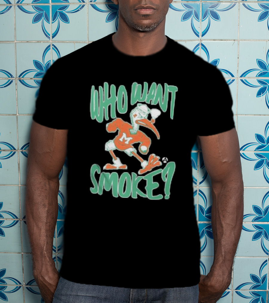 Miami Hurricanes Who Want Smoke Vintage Style Ibis Character T-Shirt