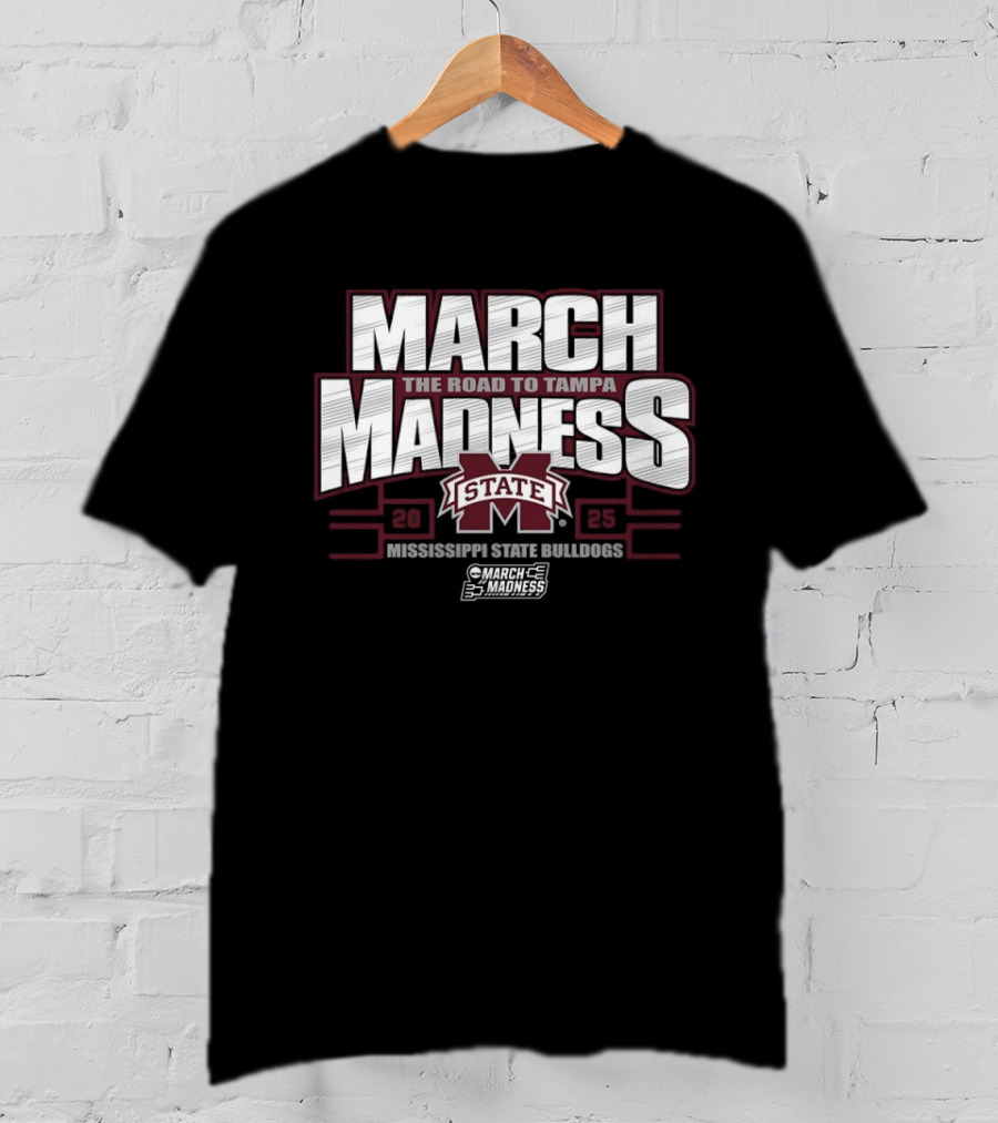 March Madness The Road To Tampa 2025 Mississippi State Bulldogs T-Shirt