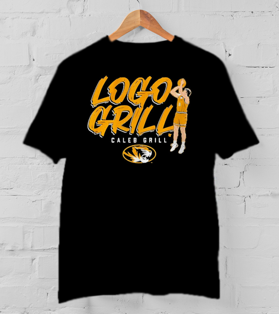 Logo Grill Caleb Grill Missouri Basketball Player Shooting Tiger Emblem T-Shirt
