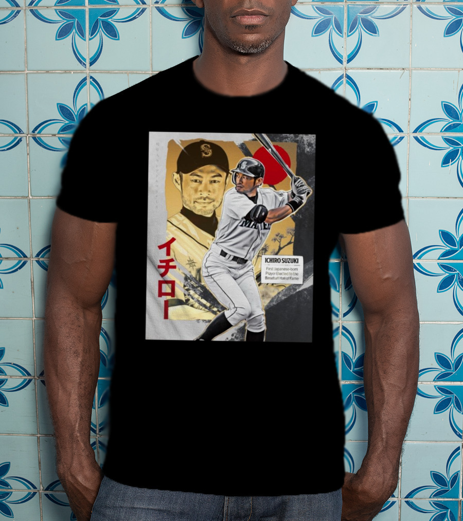 Ichiro Suzuki Seattle Mariners First Japanese-Born Player Elected To Baseball Hall Of Fame Red Sun T-Shirt