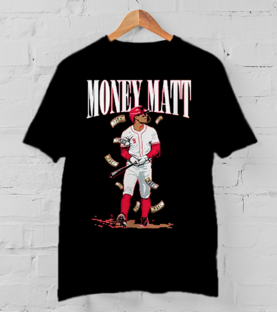 Money Matt McLain Red Baseball Player Icon T-Shirt