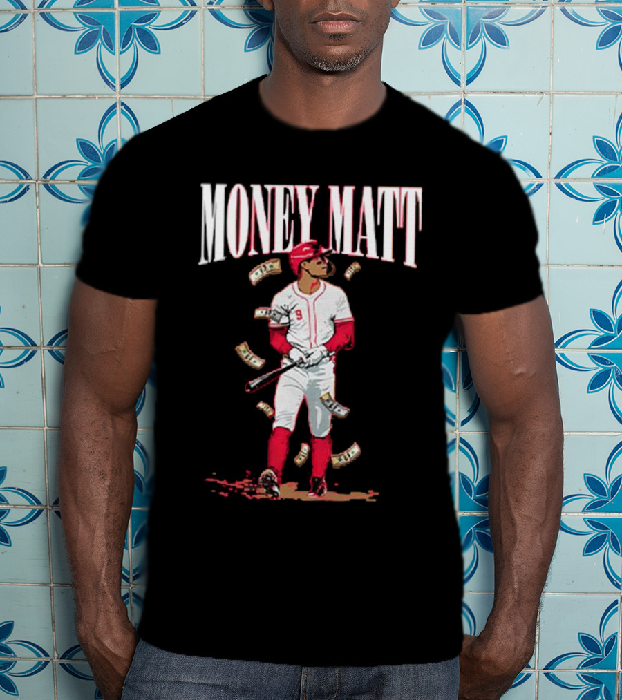 Money Matt McLain Red Baseball Player Icon T-Shirt