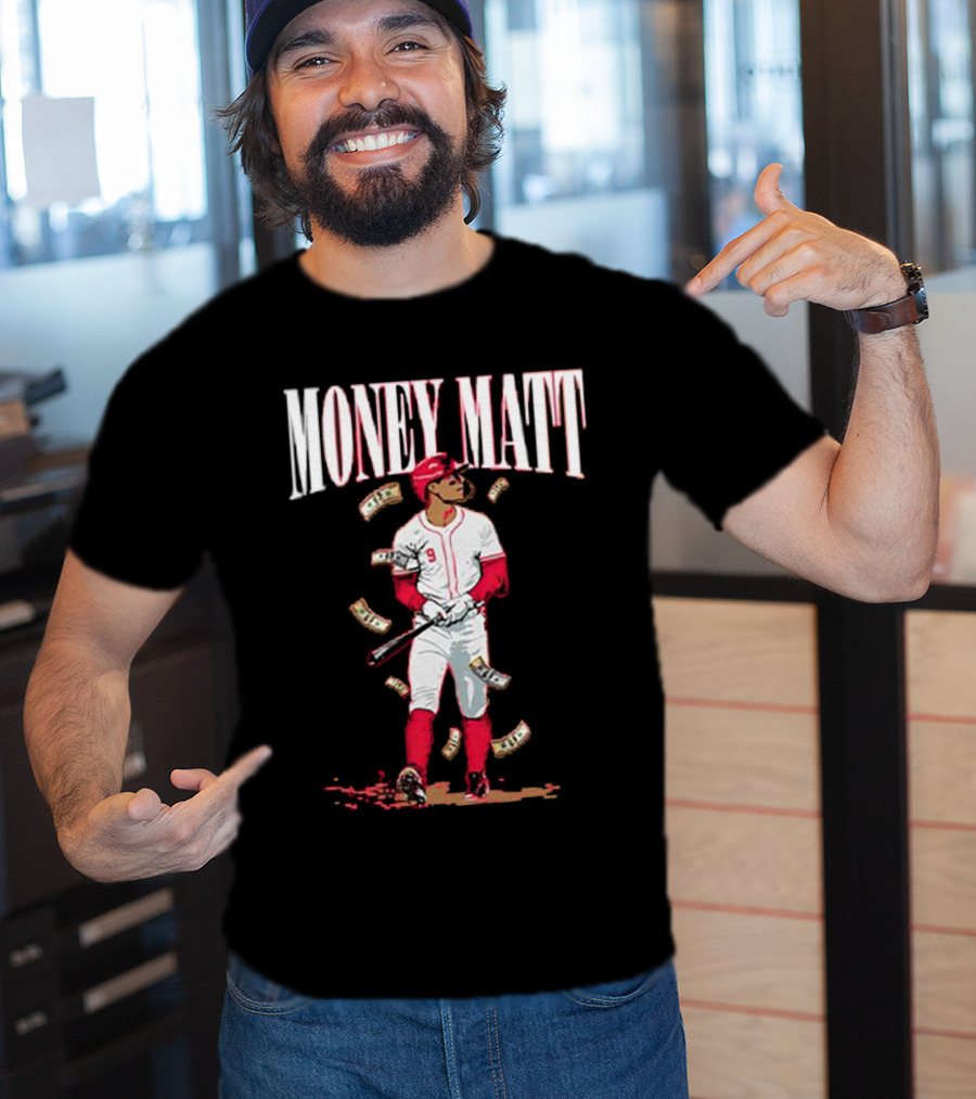 Money Matt McLain Red Baseball Player Icon T-Shirt
