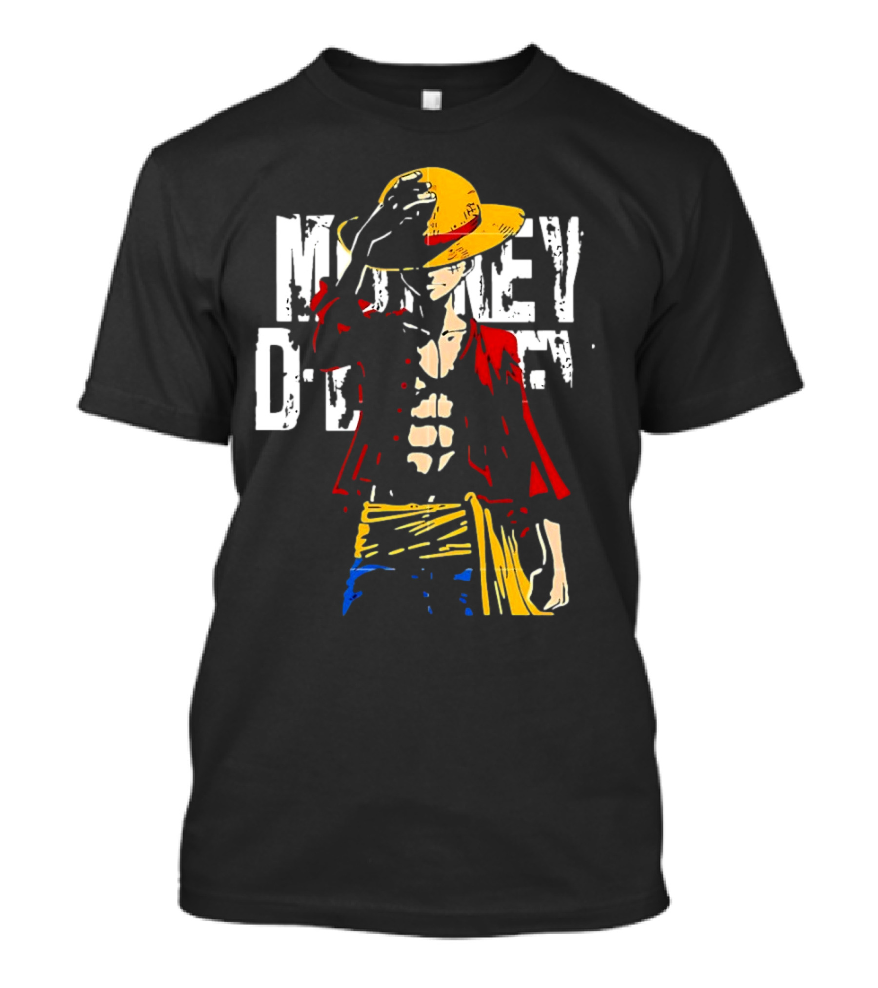 Monkey D Luffy One Piece Anime Character Iconic Straw Hat Pirate Outfit T-Shirt