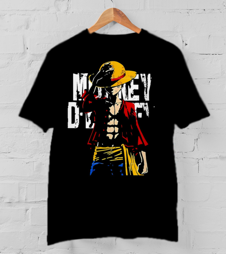 Monkey D Luffy One Piece Anime Character Iconic Straw Hat Pirate Outfit T-Shirt