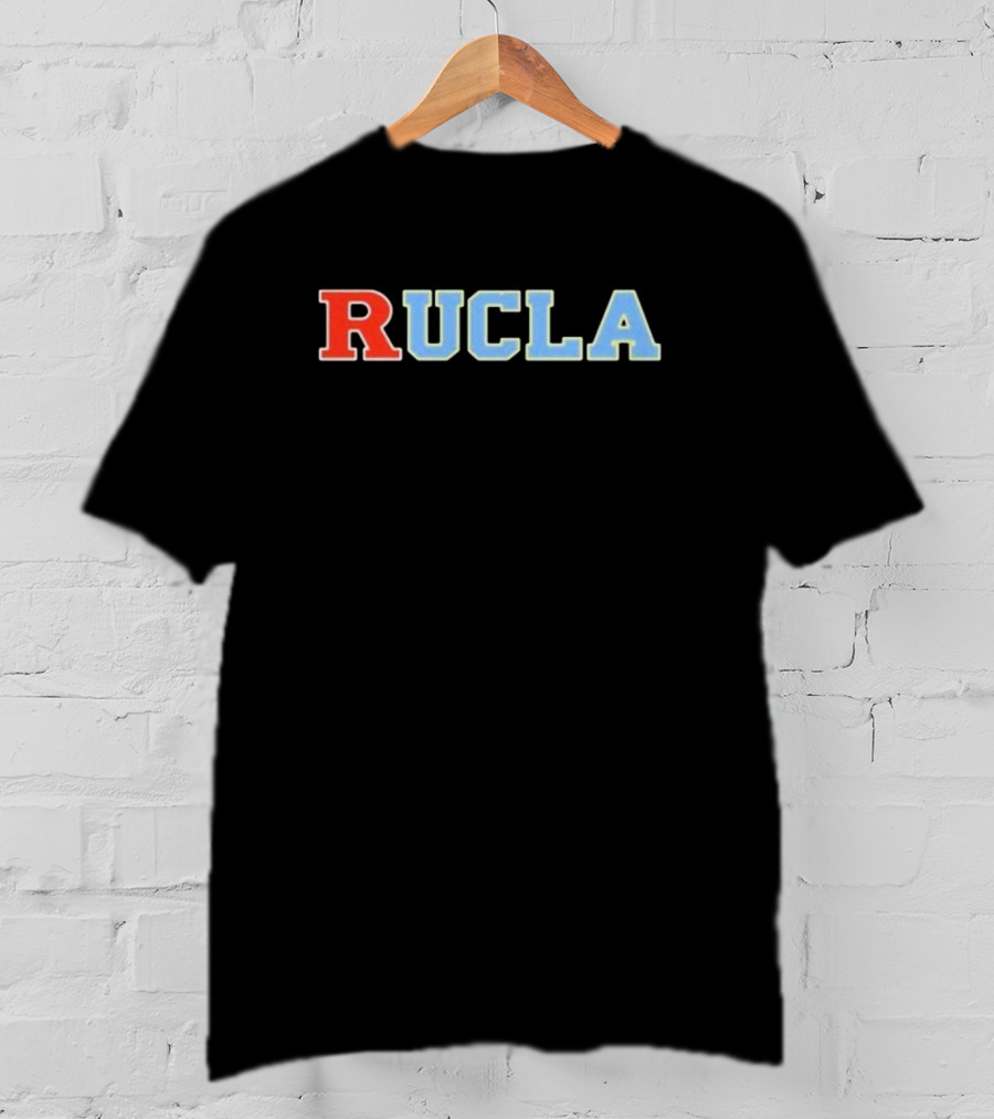 RUCLA Red Blue Varsity-Style Bold Text T-Shirt